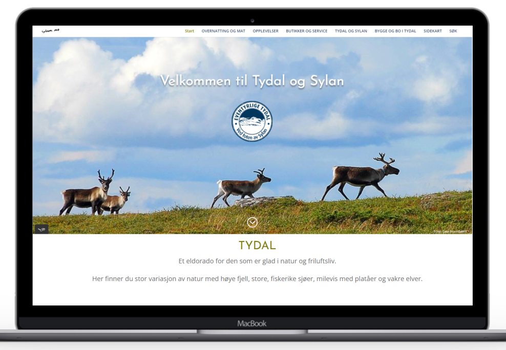 Hjemmesiden til sylan.no - turistsiden til Tydal kommune