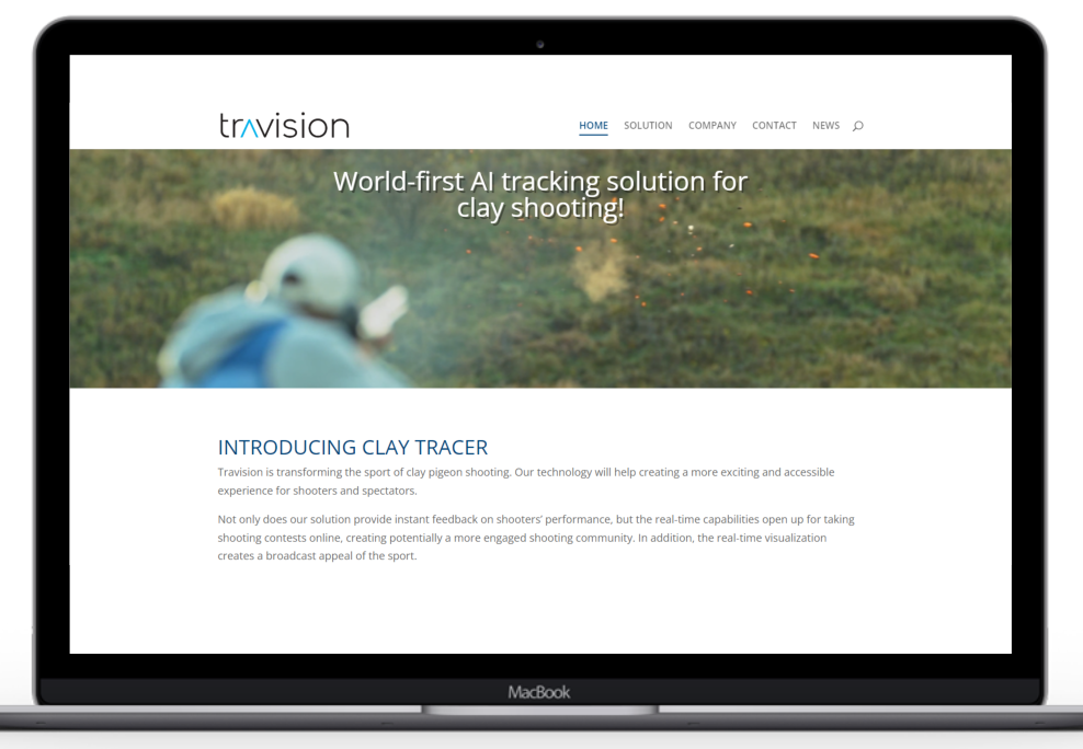 Hjemmesiden til Travision - sporingssystem for leirdueskyting.